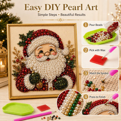 3D Pearl Art Kit – Christmas DIY Craft Set for Kids & Family Creative Fun