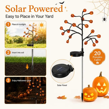 🔥Last Day 50% OFF🎃 Pumpkin Solar Stake Lights – Halloween Outdoor Yard Decor