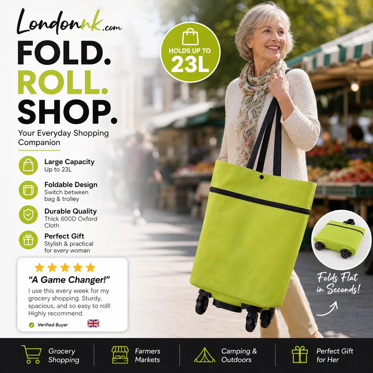 🔥HOT SALE 50% OFF🔥Foldable 2-in-1 Shopping Bag