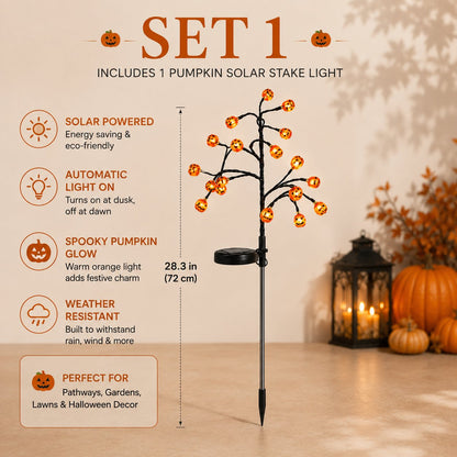 🔥Last Day 50% OFF🎃 Pumpkin Solar Stake Lights – Halloween Outdoor Yard Decor