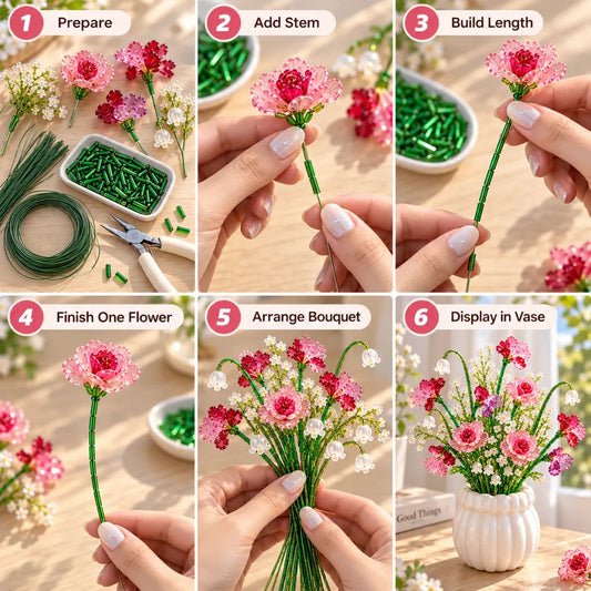 🌸 Limited Time 49% OFF – DIY Beaded Wildflower Bouquet Kit