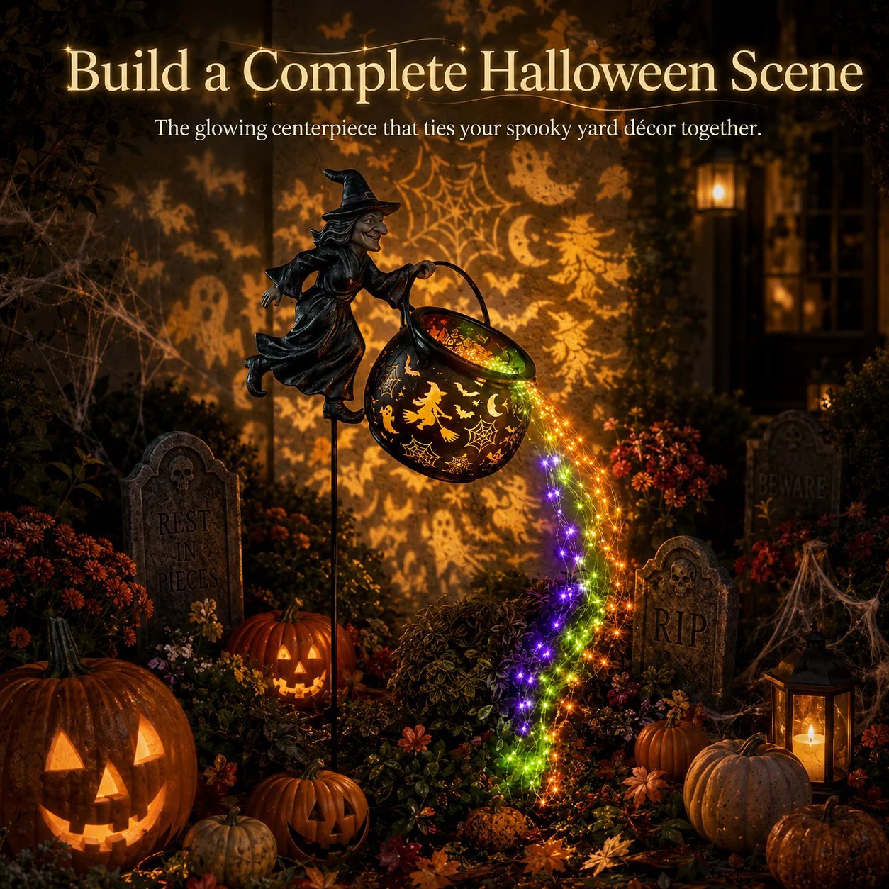 🧙‍♀️✨Halloween Witch Cauldron Garden Light