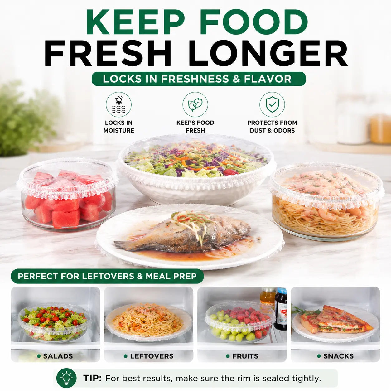 Disposable Stretch Food Covers for Bowls & Plates