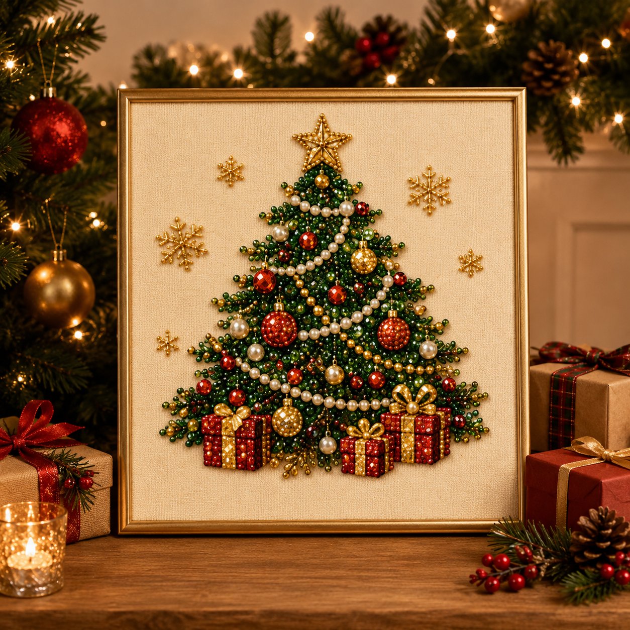 3D Pearl Art Kit – Christmas DIY Craft Set for Kids & Family Creative Fun