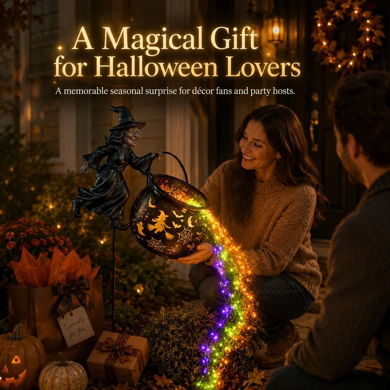 🧙‍♀️✨Halloween Witch Cauldron Garden Light