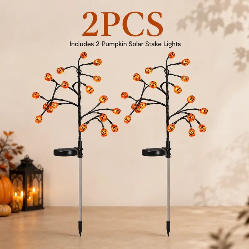 🔥Last Day 50% OFF🎃 Pumpkin Solar Stake Lights – Halloween Outdoor Yard Decor
