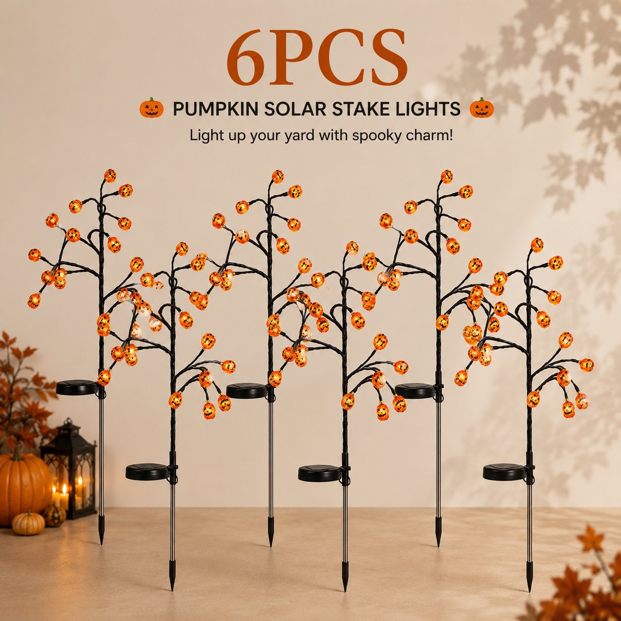 🔥Last Day 50% OFF🎃 Pumpkin Solar Stake Lights – Halloween Outdoor Yard Decor